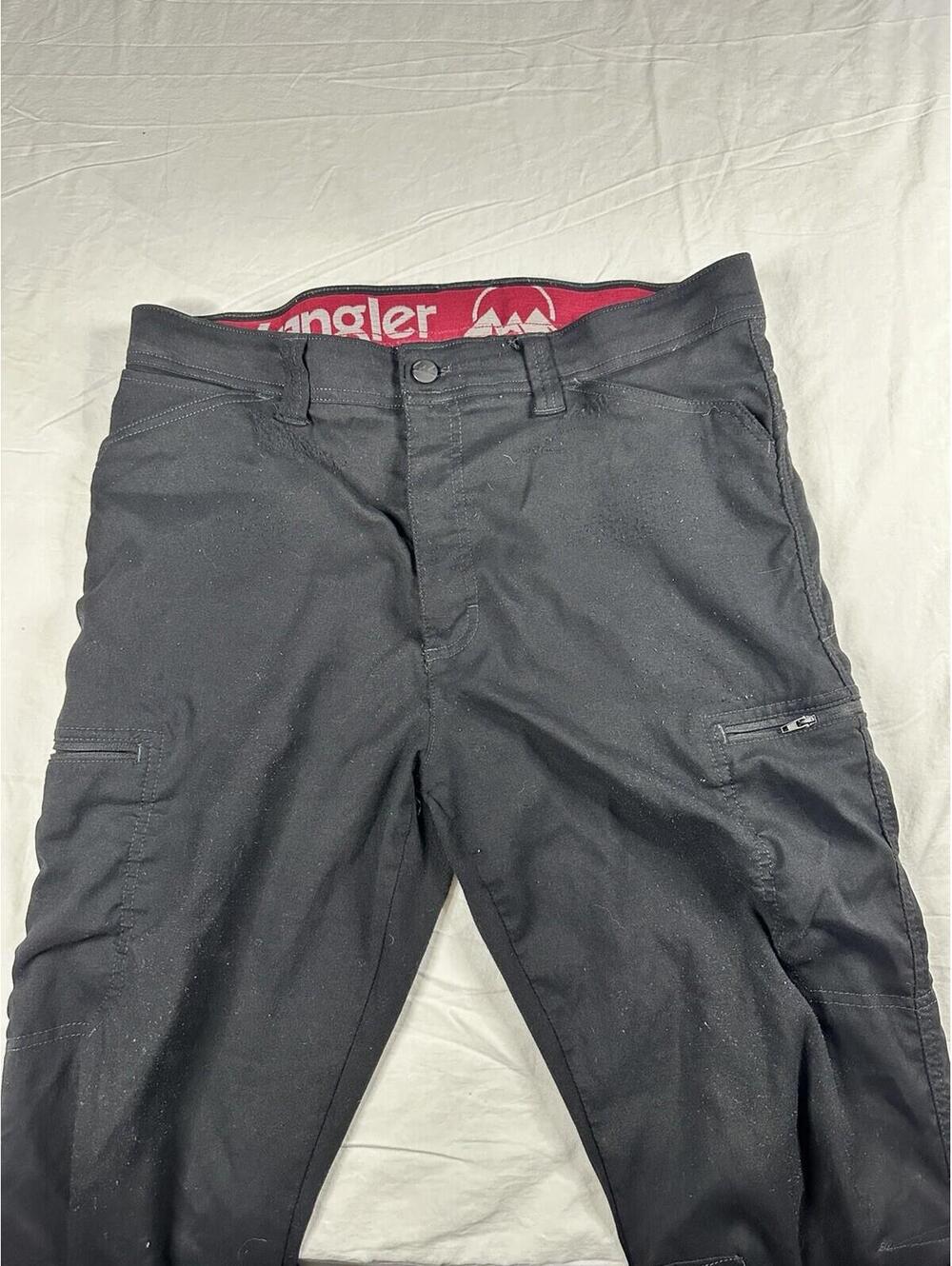 🖤 Wrangler Outdoor Cargo Pants 34x32 Black Stretch Hiking 🖤
